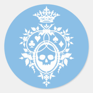 Blaues Wappen mit Skull und Kardanzügen Aufkleber