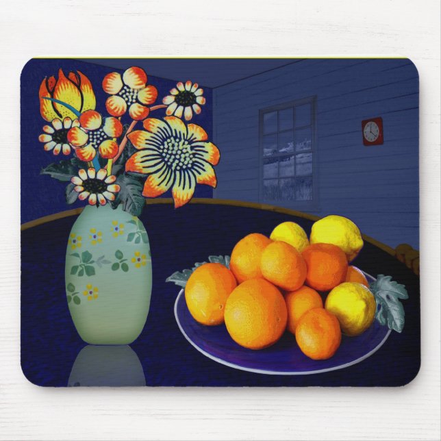 "Blaues Warenangebot des Raum-#2" Mousepad (Vorne)