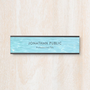 Blaues Wasser Elegantes Minimalistisches Template  Türschild