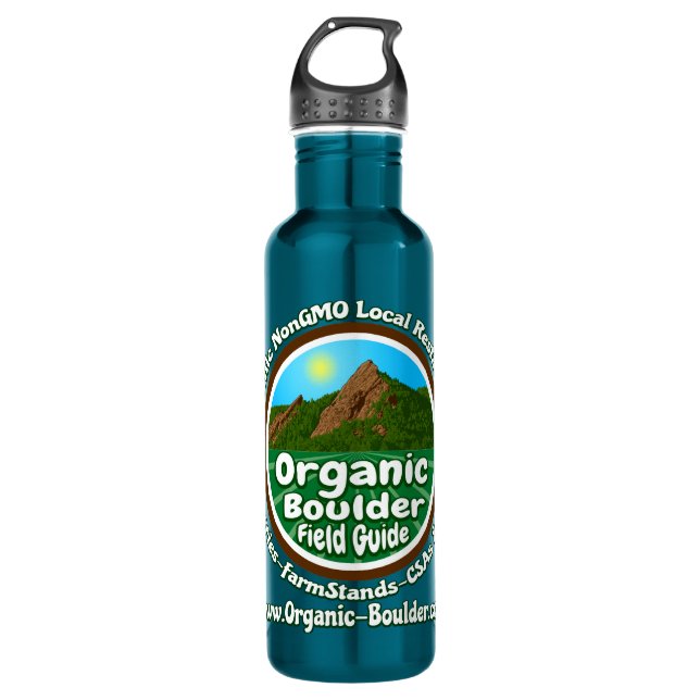 Blaues Wasser-Flasche des OBFG Logo-Edelstahl-24oz Trinkflasche (Vorderseite)