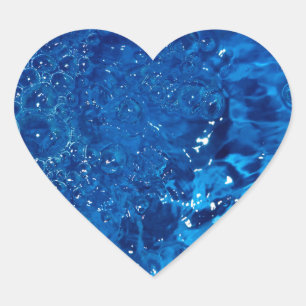 Blaues Wasser Herz-Aufkleber