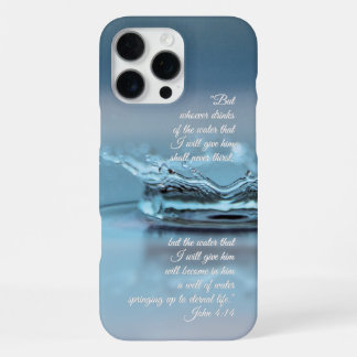 Blaues Wasser Leben nie Durst Bibelvers Johannes iPhone 16 Pro Max Hülle