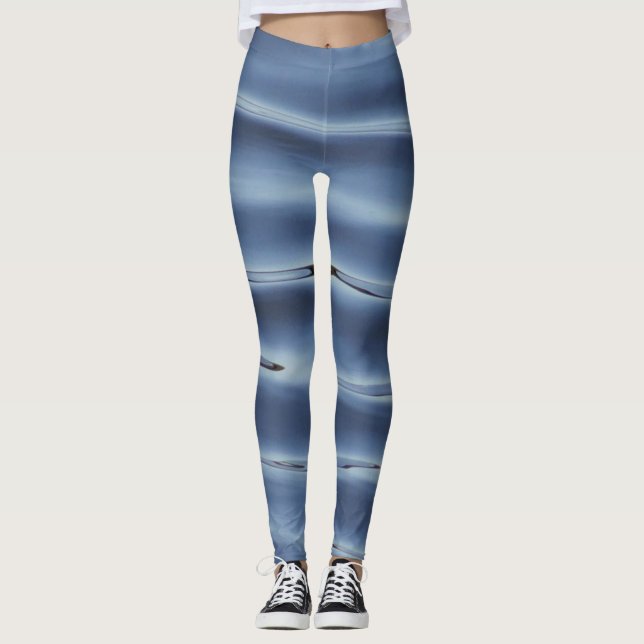 Blaues Wasser Leggings (Vorderseite)