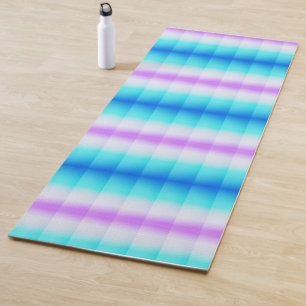 Blaues Wasser Lila Weiße Streifen Yogamatte