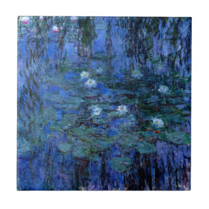 Blaues Wasser-Lilien Claude Monets Fliese