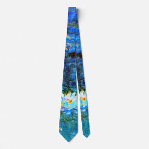 Blaues Wasser-Lilien, Kunstmalerei Krawatte