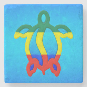 Blaues Wasser Rasta Honu Steinuntersetzer