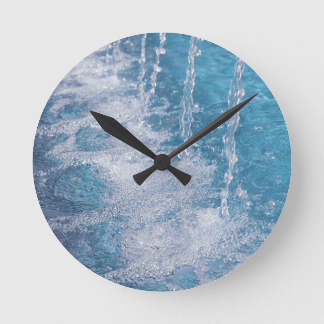 Blaues Wasser Runde Wanduhr (Vorderseite)