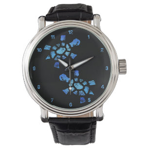 Blaues Wasser-Schildkröte-Zeit Armbanduhr