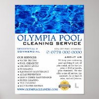 Blaues Wasser, Schwimmbad Reinigung Werbung
