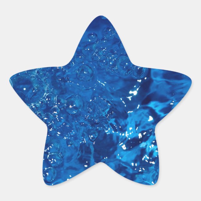 Blaues Wasser Stern-Aufkleber (Vorderseite)