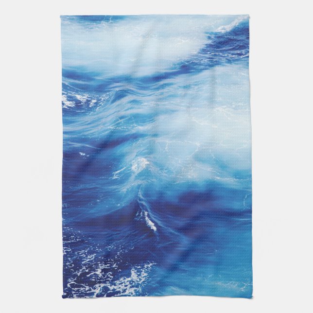 Blaues Wasser-Wellen im Ozean Küchentuch (Vertikal)