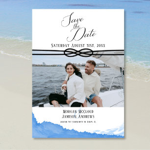 Blaues Wasserfarben-Foto für den Wasserbereich Save The Date