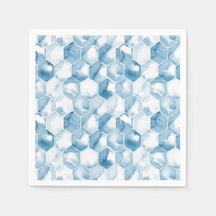 Blaues Wasserfarben-Muster Serviette