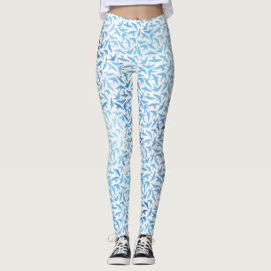 Blaues Wasserfarbenmuster Leggings