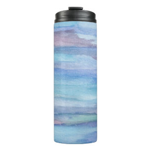 Blaues Wasserfarbmuster Thermosbecher