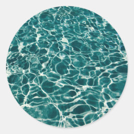 Blaues Wassermuster Runder Aufkleber