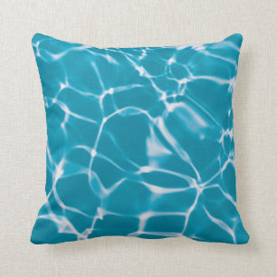 Blaues Wasserspiegelmuster Kissen