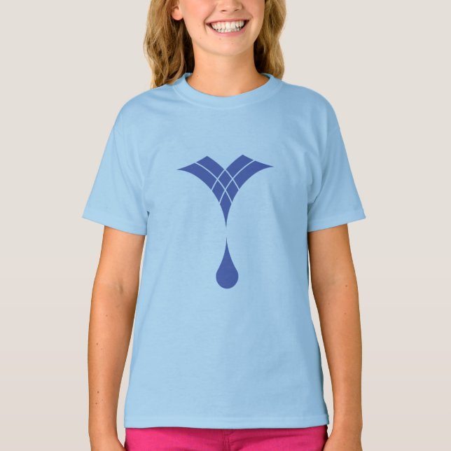 blaues Wassertropfendesign T-Shirt (Vorderseite)