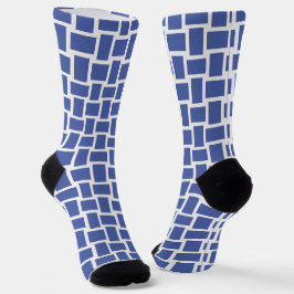 Blaues Weblockenmuster Socken