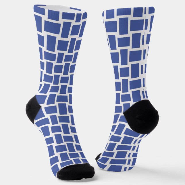 Blaues Weblockenmuster Socken (Gewinkelt)