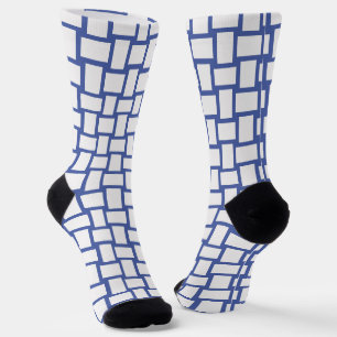 Blaues Weblockenmuster Socken