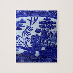 Blaues Weide-China-Puzzlespiel klein
