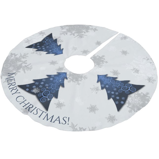 Blaues Weihnachtsbaumrock Polyester Weihnachtsbaumdecke (Schrägansicht)