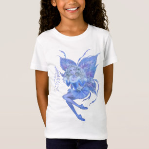 Blaues Weihnachtsfeenhafter Mädchen-T - Shirt