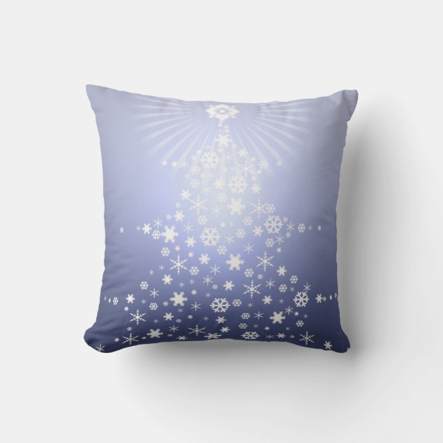 Blaues Weihnachtskissen Kissen (Vorderseite)