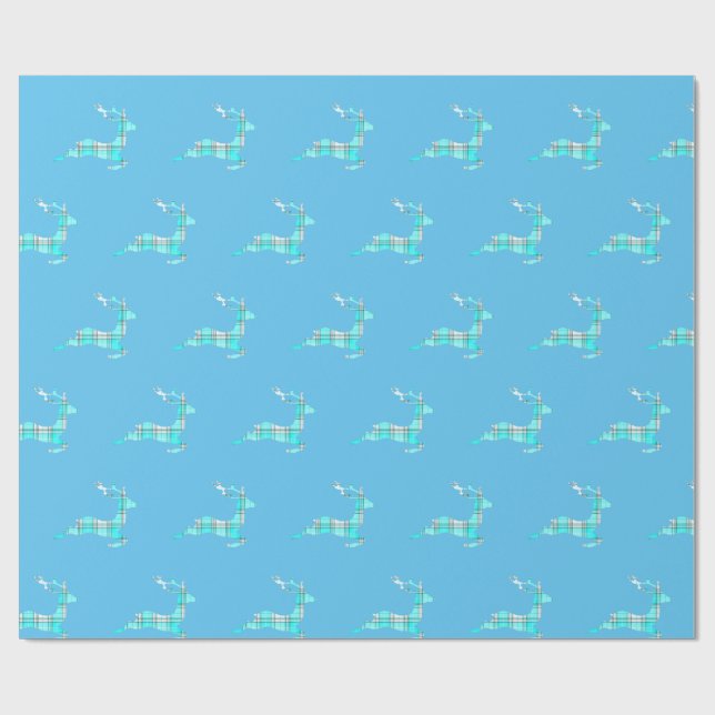 Blaues Weihnachtspapier Geschenkpapier (Flach)