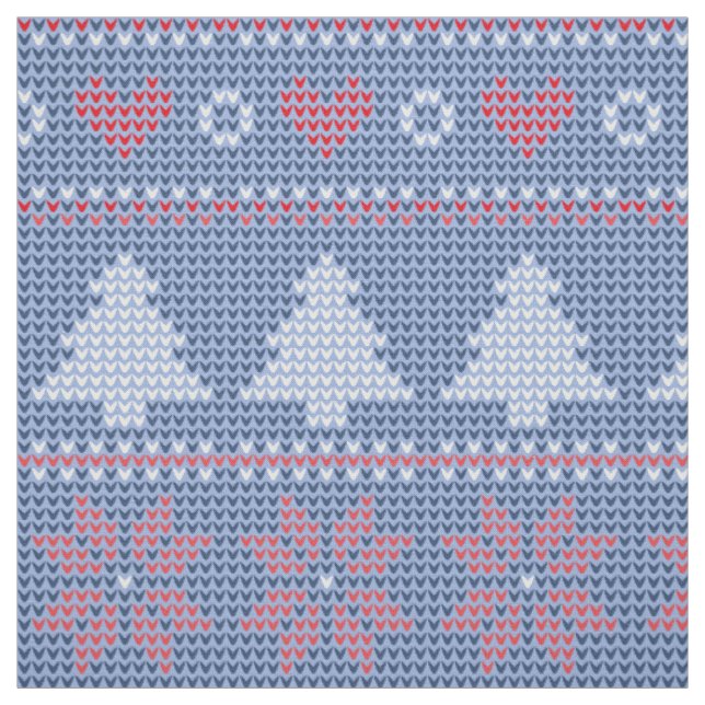 Blaues Weihnachtsstrickmotiv Stoff (Muster)