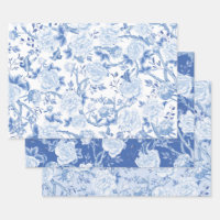 Blaues Weiß Chinoiserie Vögel & Blumenporzellan