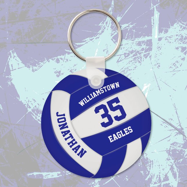 Blaues Weiß Team Jungs Mädchen Volleyball Schlüsselanhänger (Von Creator hochgeladen)