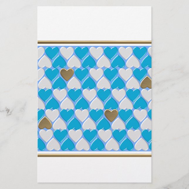 Blaues, weißes bayerisches Muster. Briefpapier (Vorderseite)