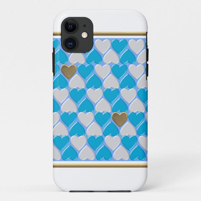 Blaues, weißes bayerisches Muster. Case-Mate iPhone Hülle (Rückseite)