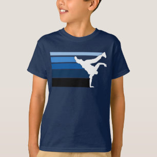 Blaues Weißes BBOY Steigung T-Shirt