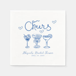 Blaues, weißes Brautparty Serviette