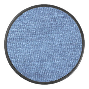 Blaues weißes Denim Textur-Bild Eishockey Puck