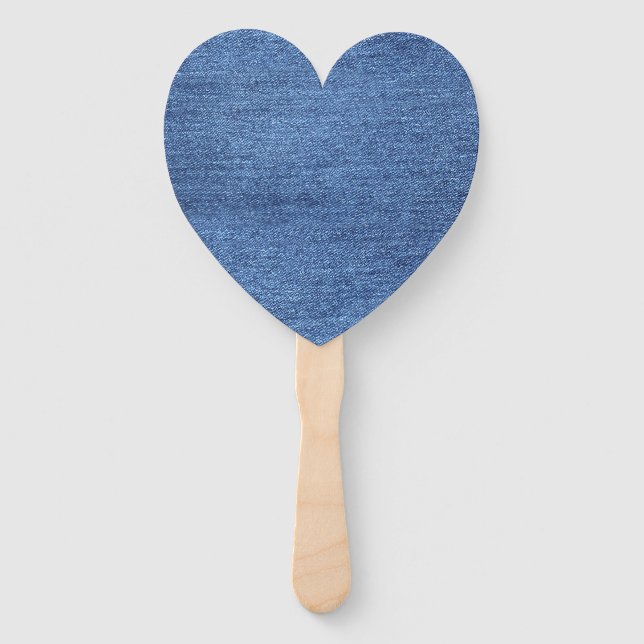 Blaues weißes Denim Textur-Bild Fächer (Vorderseite)
