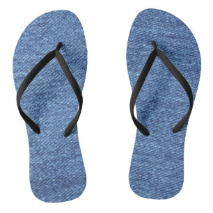 Blaues weißes Denim Textur-Bild Flip Flops