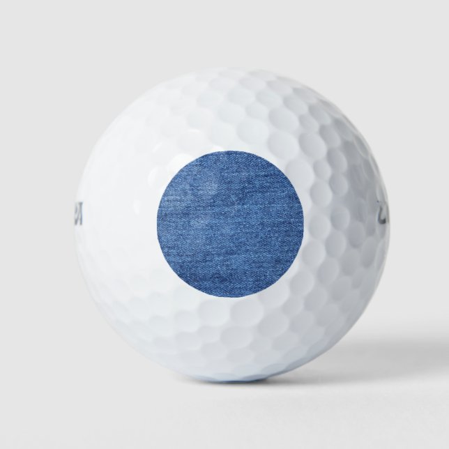 Blaues weißes Denim Textur-Bild Golfball (Vorderseite)