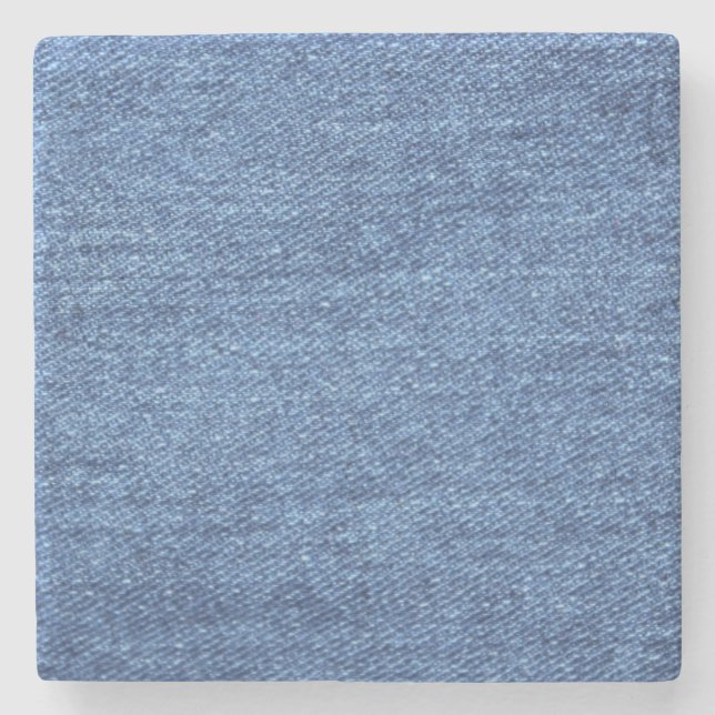 Blaues weißes Denim Textur-Bild Steinuntersetzer (Vorderseite)