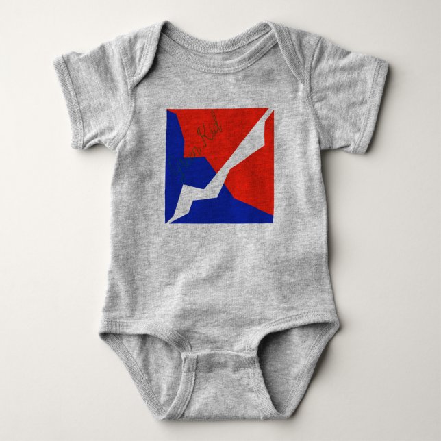 Blaues weißes Element Baby Strampler (Vorderseite)