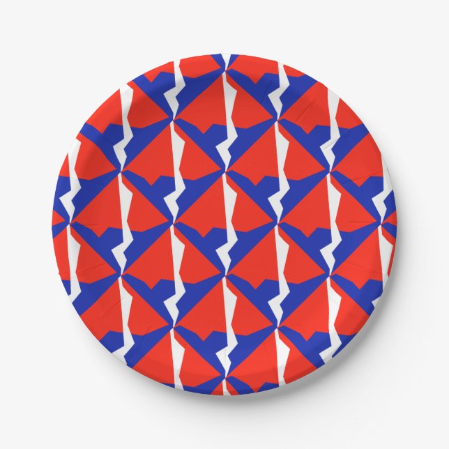 Blaues weißes Element Pappteller (Vorderseite)