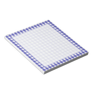 Blaues weißes Gingham-Karo-Quadrat-Muster Notizblock