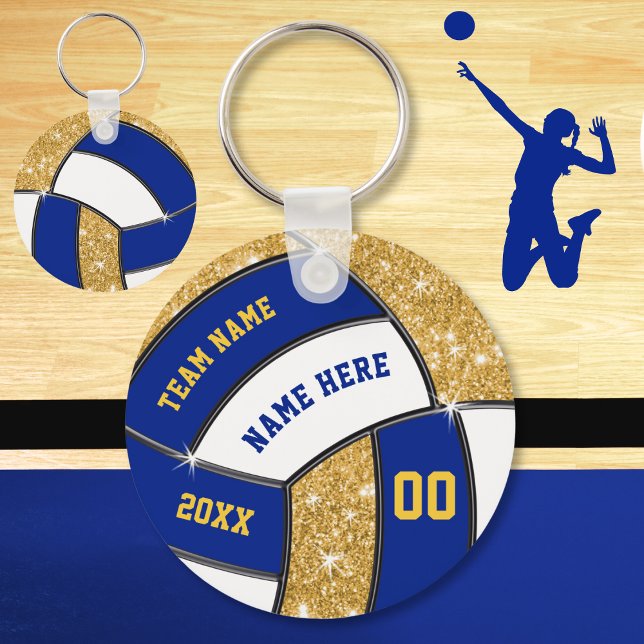Blaues weißes Gold, Volleyball-Teamgeschenke, Voll Schlüsselanhänger (Cheap, Volleyball Souvenirs for Girls. Nice as, Volleyball party favors or cheap volleyball gifts.)