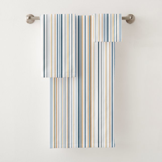 Blaues weißes goldenes Badezimmer Badhandtuch Set (Insitu)