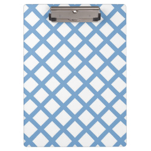 Blaues weißes Harlequin Diamant Strippmuster Klemmbrett