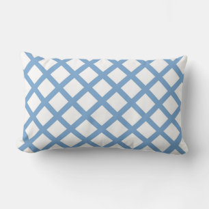 Blaues weißes Harlequin Diamant Strippmuster Lendenkissen